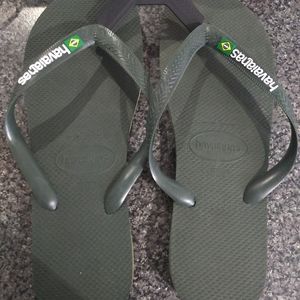Havaianas 46/47 olive green mens